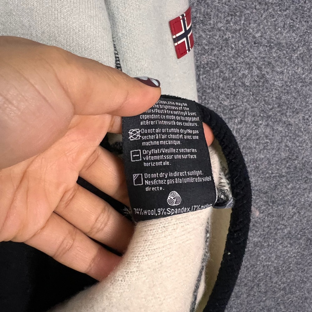 Dale of Norway Full Zip Hoodie Womens Light blue Small Good Wool Contrast Stitch - Picture 9 of 11